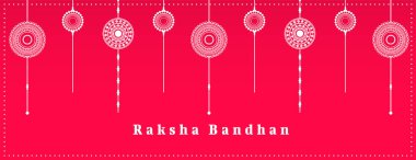 Mutlu raksha bandhan selamlama bayrağı asılı rakhi vektörüyle