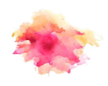 El boyası pembe ve sarı suluboya sıvı boya arka plan vektörü