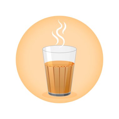 Basit Hint çayı ya da çay bardağı dumanlı etki vektörü