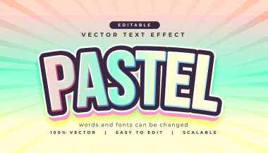 renkli pastel harfli metin efekti şablon vektörü