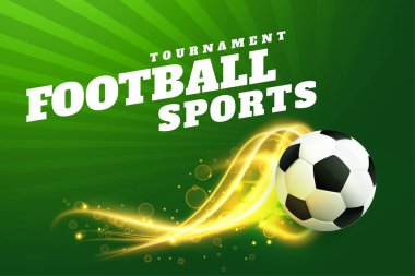 gerçekçi futbol turnuvası yeşil arka plan parlak ışık etkisi vektörü