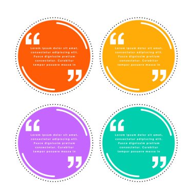 Diyalog vektörünün web sohbeti için basit atıf ters virgül işareti şablonları