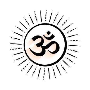 düz hinduizm barış ve umut vektörü için kutsal om sembolü