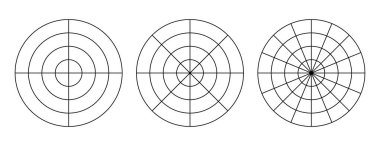 Set vektöründe çizgi biçimi konsantrasyon merkezi şekil ögesi