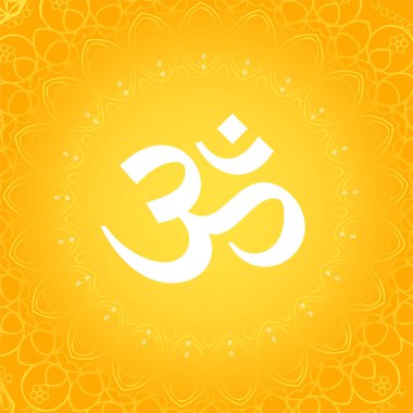 Hinduizm sarı arkaplan vektörünün sembolü.