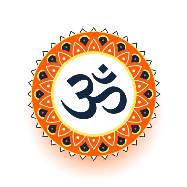 Hinduizm vedic mantra om sembol tasarım vektörü