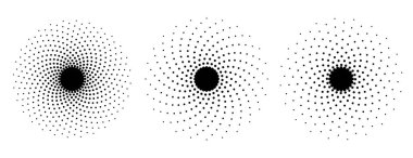 vektör kümesindeki soyut eşmerkezli spiral şekilli nokta desen elementi