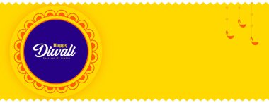 happy diwali event yellow wallpaper design vector