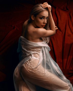 Vücut kaplıcaya sarılıyor. Yenilenme ve esneklik için masaj salonunda selülit yağı yakma prosedürü mükemmel ince vücut ve temiz cilt. Sağlık merkezi konsepti, güzellik uzmanı gazlı bez sardı