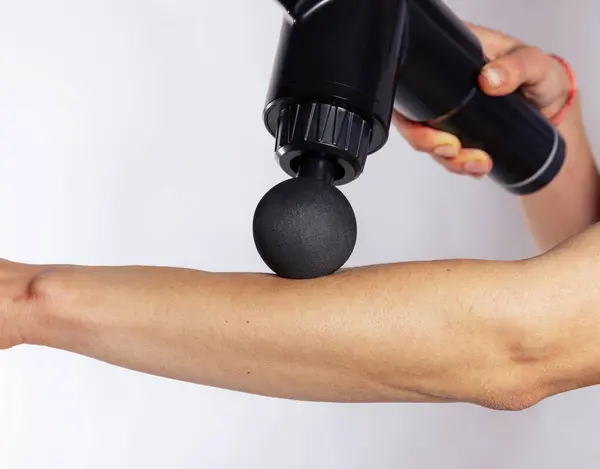 Massage Gun Different Body Parts Handheld Cordless Professional Percussion Deep Royalty Free Stock Images