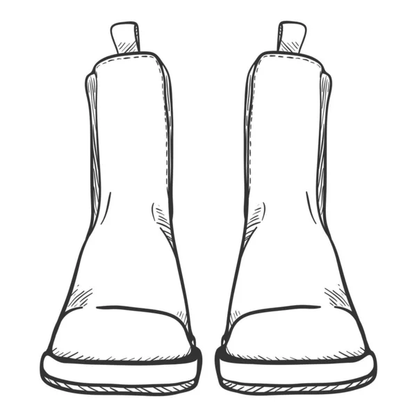 Vector Sketch Chelsea Shoes Klasické Pánské Boty — Stockový vektor