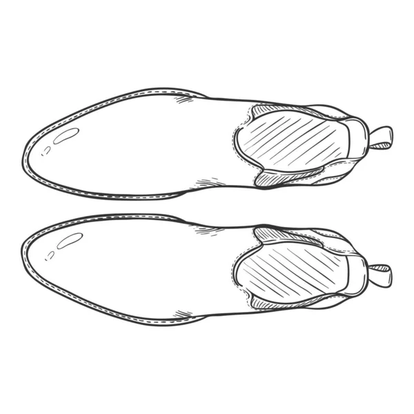 Vector Sketch Chelsea Schuhe Klassische Männerstiefel — Stockvektor