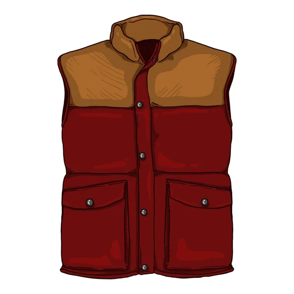 Vektor Cartoon Vest Red Brown Colors Ilustrace Vesty — Stockový vektor