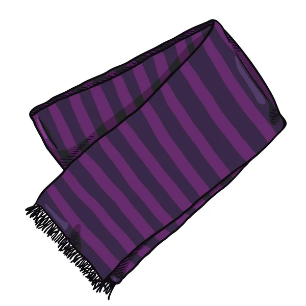 Vector Cartoon Folded Striped Scarf Фіолетовий Носовичок — стоковий вектор