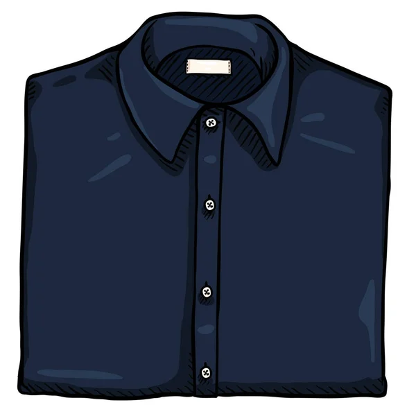 Vector Cartoon Składane Blue Classic Męska Koszula — Wektor stockowy