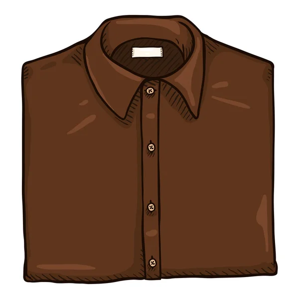 Vector Dibujos Animados Doblado Brown Classic Hombres Camisa — Vector de stock