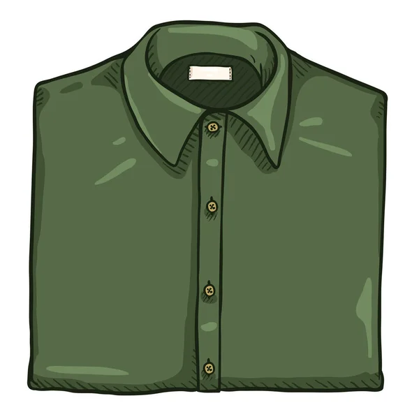 Вектор Мультфільм Складені Зелені Класичні Чоловічі Сорочки — стоковий вектор