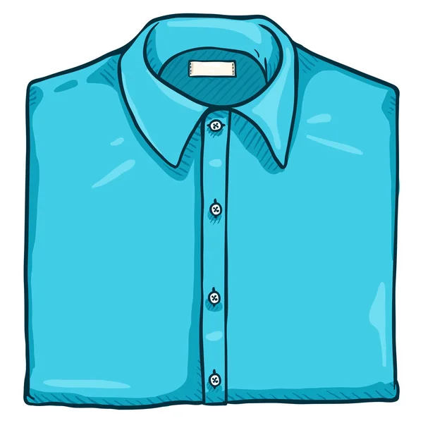 Vector Cartoon Folded Turquoise Classic Men Shirt — Stock Vector
