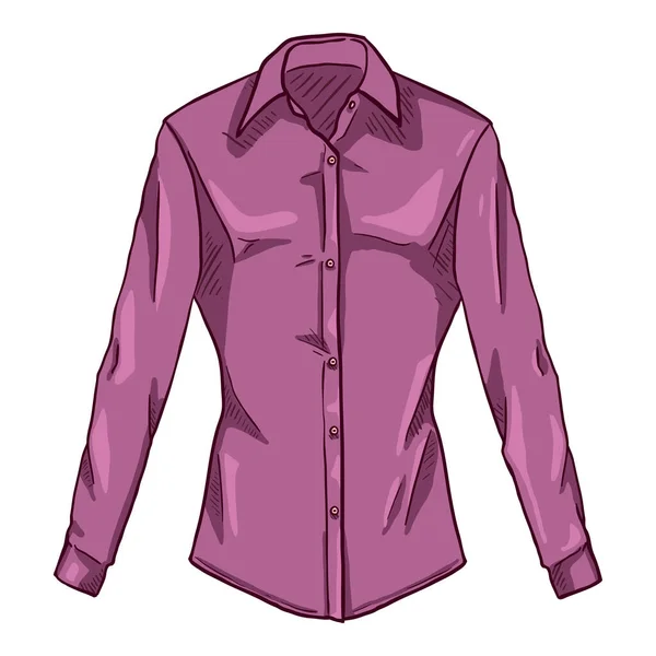 Vetor Dos Desenhos Animados Roxo Mulheres Camisa Clássica —  Vetores de Stock
