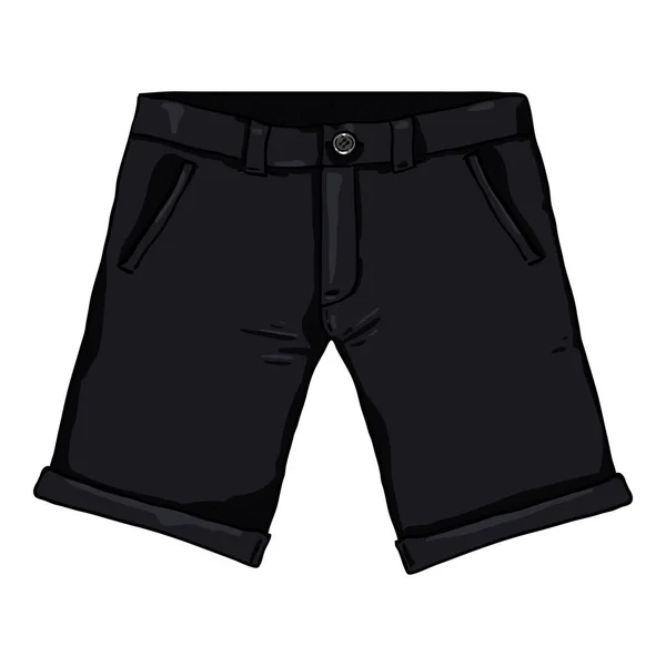 Vector Cartoon Illustration Black Casual Shorts — Stock Vector