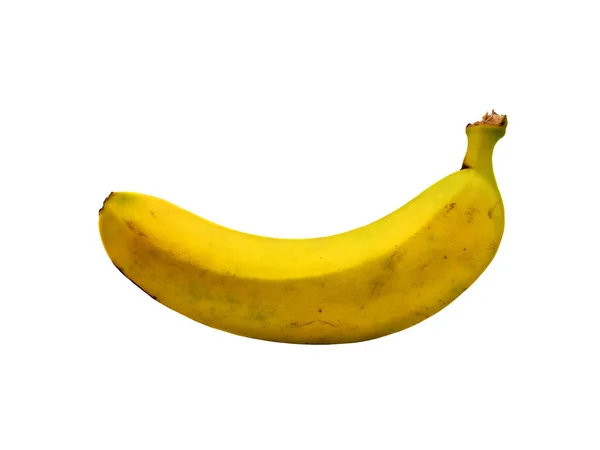 Foto Única Banana Amarela Fundo Branco — Fotografia de Stock