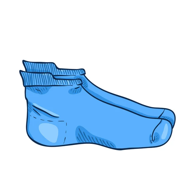 Vector Cartoon Illustration Sport Style Blaue Socken — Stockvektor
