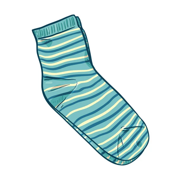 矢量漫画图解 条纹可笑袜子 — 图库矢量图片