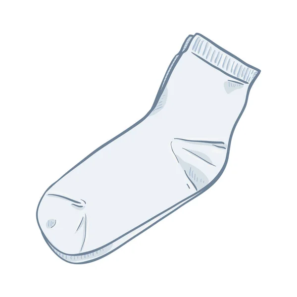 Vector Cartoon White Casual Unisex Socks — 스톡 벡터