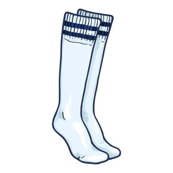 Vector Cartoon Λευκό Υψηλής Κάλτσες Εικονογράφηση — Διανυσματικό Αρχείο