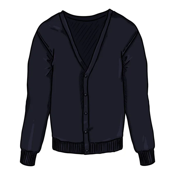 Vector Dark Blue Cardigan Fundo Branco —  Vetores de Stock