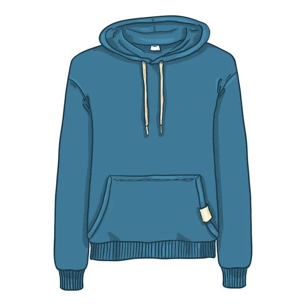 Vetor Desenhos Animados Ilustração Azul Com Capuz Sweatshirt —  Vetores de Stock