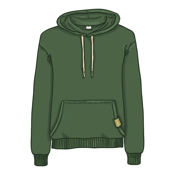 Vector Cartoon Green Hoodie Sweatshirt — Stockvektor
