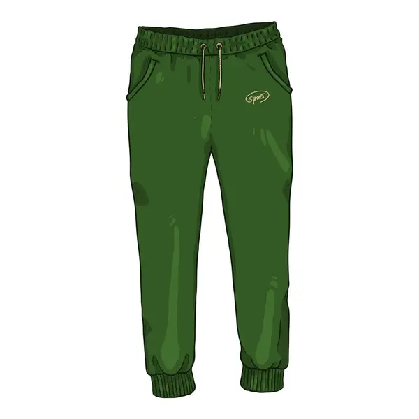 矢量单幅漫画 白色背景下的绿色训练裤 — 图库矢量图片