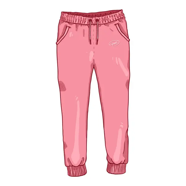 矢量单幅漫画图解 白色背景下的粉色训练裤 — 图库矢量图片