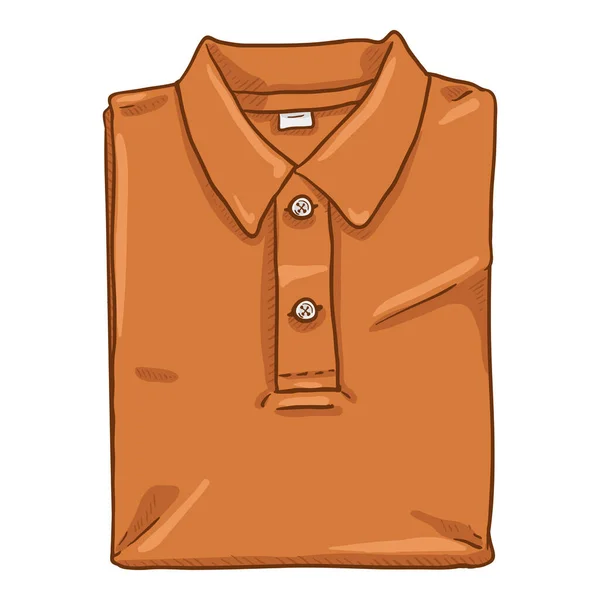 Vector Cartoon Illustration Folded Polo Shirt Terracotta Color — Stock Vector