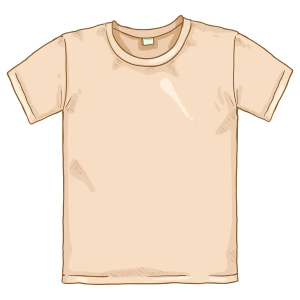 Vector Single Cartoon Illustration Shirt Beige — Vettoriale Stock
