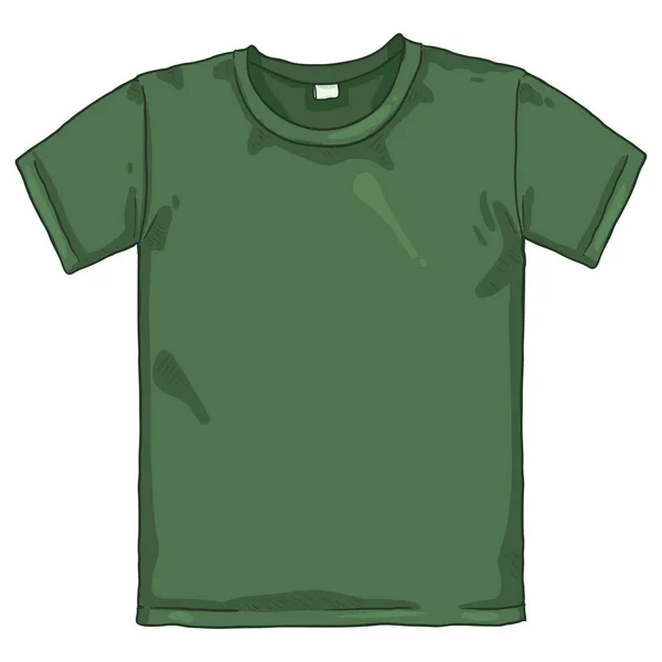 Vector Single Cartoon Illustration Shirt Verde — Vettoriale Stock