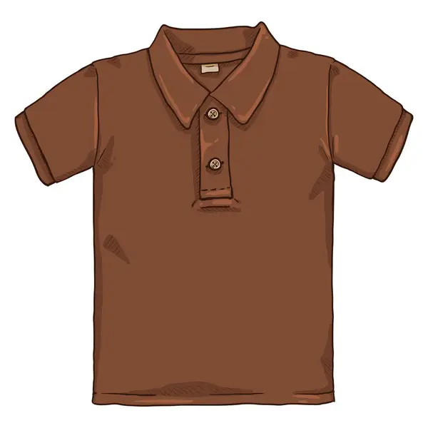 Vector Cartoon Illustration Brown Polo Shirt — Stock Vector
