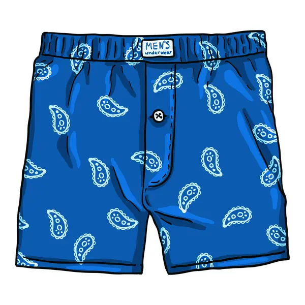 Vector Cartoon Blue Male Underwear Pattern Cotton Men Briefs — Stock Vector