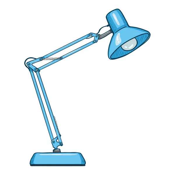 Vector Cartoon Blue Table Lamp Illustration — Stock Vector