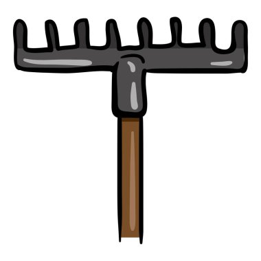 Tırmık Doodle Simgesi. Çizgi film Renk İllüstrasyonu