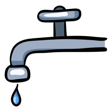 Tap Doodle Simgesi. Tek Çizgi Film Renk İllüstrasyonu