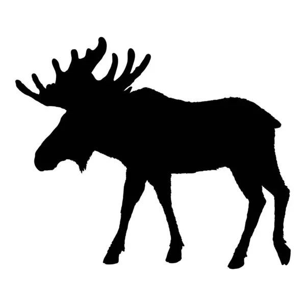 Moose Silhouette Black Elk Shade Vector Image — Stock Vector