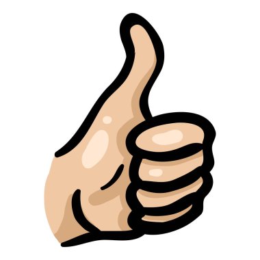 Beyaz Arkaplanda Vektör Doodle Başparmağı Yukarı Simgesi