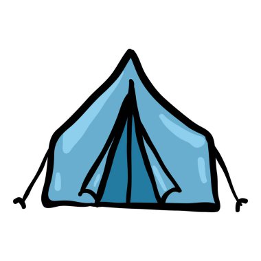 Kamp Çadırı Tekli Doodle Simgesi