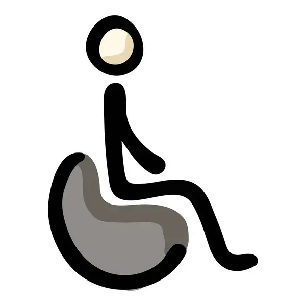 Икона Дудл Икона Инвалидов Векторная Графика