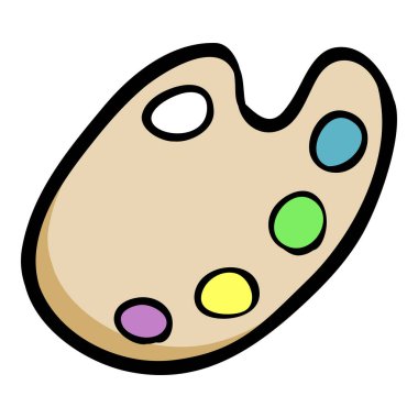 Boyalı Sanatsal Palet - Vektör Doodle Simgesi