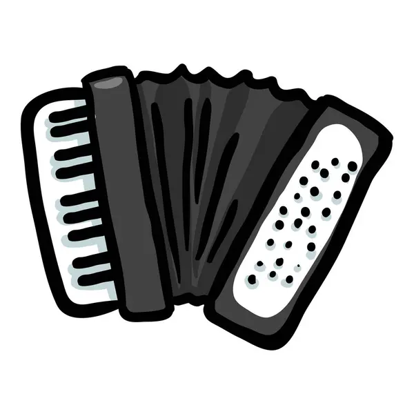 Accordion Musical Instrument Vector Doodle Icon — Stock Vector