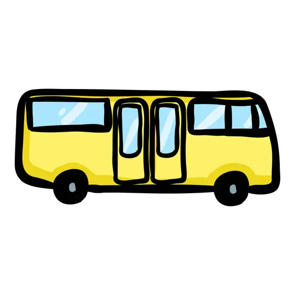 Ikona Pojedynczego Wektora Autobus Doodle — Wektor stockowy