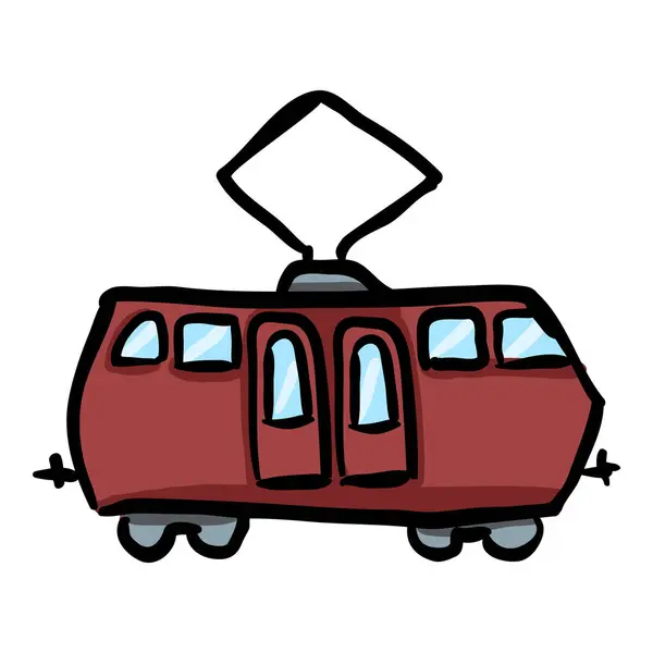Vector Single Tram Doodle Icon Стоковый вектор